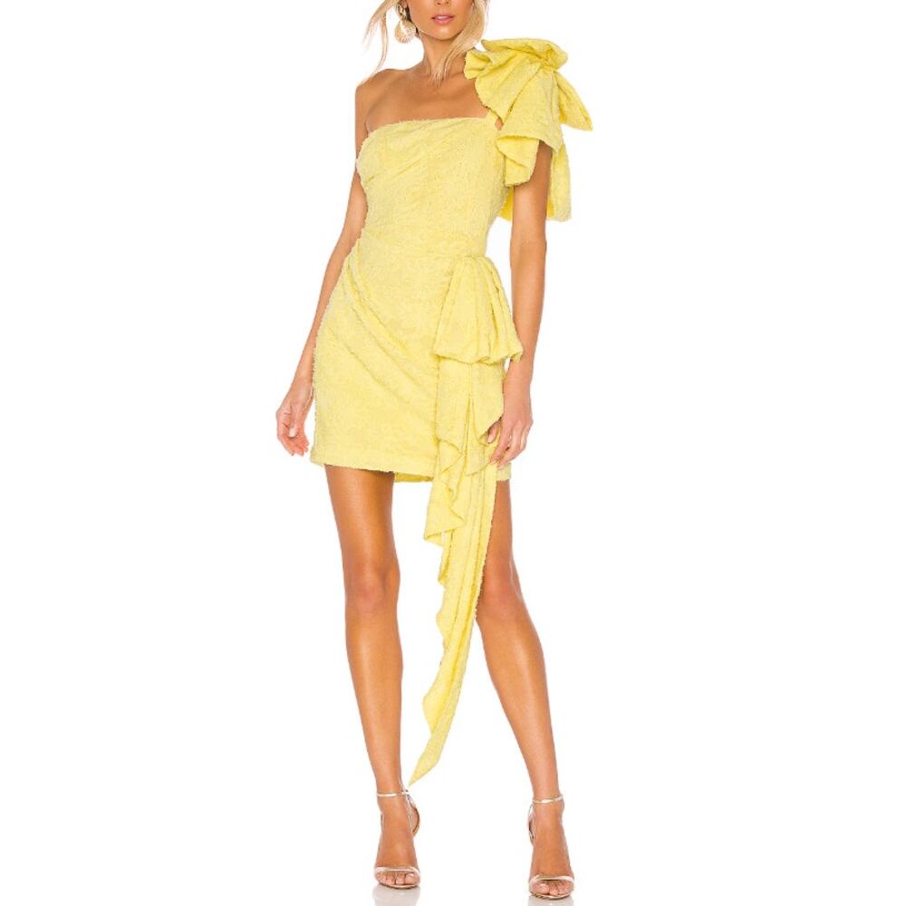 Atoir Guiding Light Dress One Shoulder Ruffle Drape Detail Orange Womens XS New - Picture 10 of 11